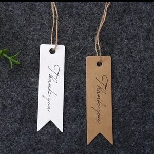 100 Kraft Paper Thank You Tags White And Brown